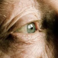 close up of senior eye